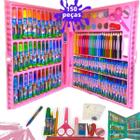 Kit Completo Escolar Tinta Guache Pincel Canetinha Tesoura