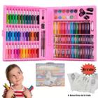 Kit Completo Escolar Tinta Guache Pincel Canetinha Tesoura Régua