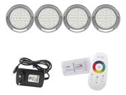 Kit Completo Iluminação Piscina 40m² - 4 Leds 5w + 1 Módulo - Zizi Piscinas