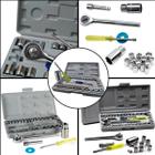 Kit Completo Jogo De Chave Catraca Canhão Cachimbo Com 40 Peças Soquetes Fácil Transporte