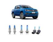 Kit Completo Lâmpada Super Branca Vw Amarok Farol Alto Milha - Blue Lion