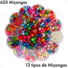 Kit Completo Miçangas Coloridas Infantil Pulseira - Kit - 10