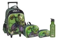 Kit Completo Mochila Incrível Hulk Heróis Marvel Rodinhas G