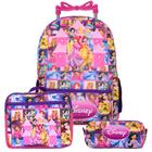 Kit Completo Mochila infantil Escolar de Rodinhas Princesas - TOYS 2U