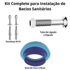 Kit Completo para Instalação de Bacios Sanitários Anel, Parafusos eTubo de Ligação. - Censi/Japi