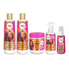 Kit Completo Shampoo Condicionador Creme de Pentear Óleo Reparador Ultra Gloss Hidratação SOS Cachos Definição Antifrizz, Salon Line