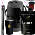 Kit Completo Tereré Garraga Pávia + Black Erva Mate + Copo Térmico de Alumínio + Bomba Inox Mola