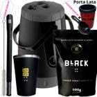 Kit Completo Tereré Garraga Pávia + Black Erva Mate + Copo Térmico de Alumínio + Bomba Inox Mola