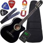 Kit Completo Violão Giannini Flat Eletroacústico Sf14 Ceq Bk