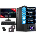 Kit Computador Completo Intel I3 8gb Ssd 480gb Combo Monitor e Caixa de som - Xblue TECH