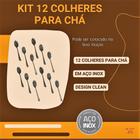 Kit Con 12 Colheres de Chá Conjunto Em Inox Casa Cozinha Bar