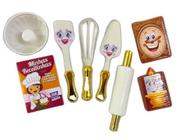 Kit confeitaria da princesa bela e fera infantil 8 peças