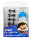 Kit Confeiteiro 12 Bicos De Metal Aço Inox Bolo Cup Cake - Western