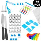 Kit Confeiteiro Completo Profissional 78 peças Decorador Bolo Cupcake Sobremesa Espátula Bisnaga