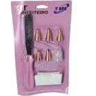 Kit Confeiteiro Para Bolos 1 Saco 5 Bico Metal 1 Espátula