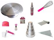 Kit Confeiteiro Rosa Básico (bailarina+formas+acessórios)