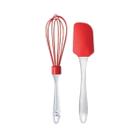 Kit Confeiteiro Utensílios Cozinha Espatula Silicone + Fue - Vermelho