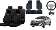 Kit Conforto para Yaris 18-24: Capa de Couro, Tapete e Capa de Volante