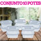 Kit Conjunto 10 Potes Plasticos BPA FREE Marmita Freezer Cozinha Organização De Casa Geladeira Alimentos No Geral Envio Imediato