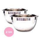 Kit Conjunto 2 Bowl Inox 20cm Confeitaria Saladeira Inox Utensilio de Cozinha Para Receitas Dasshaus