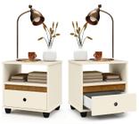 Kit Conjunto 2 Mesa De Cabeceira Mudo Box Retro Quarto Cama Várias Cores