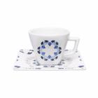 Kit Conjunto 2 Xícaras Cafézinho Babet Oxford Porcelana Estampada 75ml