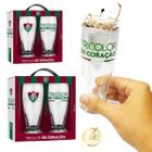 Kit Conjunto 4 Copos Munich Tulipa Cerveja Chopp Bebidas Time Fluminense Oficial Selo Licenciado