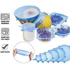 Kit Conjunto 6pçs Jogo Tampas De Silicone Ajustável Potes Universal Reutilizável Cozinha