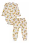 Kit Conjunto Body E Calça Bebê Pagão Canelado Longo Roupa De Bebe