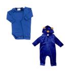 Kit Conjunto Body Térmico + Macacão Fleece Peluciado Bebê