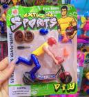 Kit Conjunto Brinquedo De Dedo Infantil para Crianças mini Patinete com Boneco e Acessórios e Troca