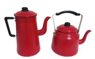 Kit Conjunto Bule 1.8L E Chaleira 1.7L Vermelho Texturizado - Extang