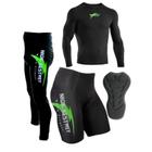 Kit Conjunto Ciclismo Bike Mtb Masculino Com Forro Multigomos Dupla Camada De Alta Densidade D90