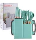 Kit conjunto com 19 utensílios de cozinha em silicone