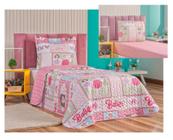 Kit conjunto de cama solteiro infantil colcha bouti kids menino ou menina+ lencol 02 peças micro percal 200 fios