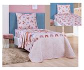 Kit conjunto de cama solteiro infantil colcha bouti kids menino ou menina+ lencol 02 peças micro percal 200 fios