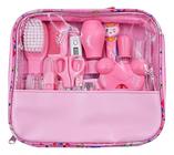 Kit Conjunto de Cuidados com o Bebê Rosa com 13 peças