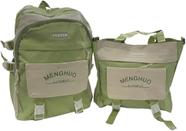 Kit Conjunto Mochila Escolar Funcional De Viagem Verde 2 Peças 40cm