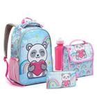 Kit Conjunto Mochila Infantil Menina Zoop Animais Lançamento