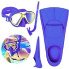 Kit Conjunto Nadadeiras Máscara Ar Mergulho Adulto Snorkel