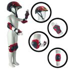 Kit Conjunto Proteção Segurança Infantil Zippy Toys Capacete Joelheiras Cotoveleiras Vermelho Skate Patins Patinete
