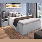 Kit Conjunto Quarto Cama de Casal Grande Box 4 Portas Espaço Interno e 2 Mesas de Cabeceira Branco