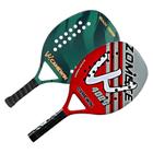 Kit Conjunto Raquete Beach Tennis Profissional Em Fibra Carbono Com Capa Protetora - Camewin Vermelho e Verde