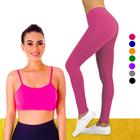 KIT conjunto TOP ALÇA FINA bojo + CALÇA leg LEGGING BÁSICA Feminino Academia Corrida 640