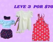 Kit  conjunto vestido  para  criança  bebe  roupas  para   menina    p  m  g