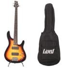 Kit Contra Baixo 4 Cordas Sunburst+Capa - Land