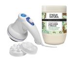 Kit controle flacidez massageador 110v creme cafe verde argila 650g