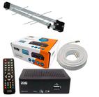 Kit conversor TV Digital Pro Eletronic HDTV +Antena 10 elementos 14 Dbi Brasforma +10 metros de cabo