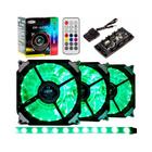 Kit Cooler Fan Dex Rgb Com Controle Dx-123R 1 Fita Led Kit 3