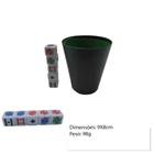 Kit Copo Com Feltro Para Jogar Dado + 5 Dados De Poker Carta